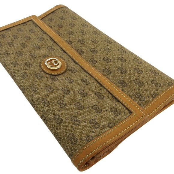 Authentic GUCCI wallet micro GG beige PVC �~ leather - Picture 3 of 9